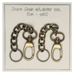 Go Handmade Charm Kæde, Lobster lås, 2 stk Bronze