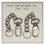 Go Handmade Charm Kæde, Lobster lås, 2 stk Sølv