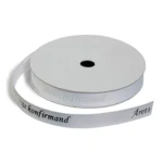 Satinbånd, ÅRETS KONFIRMAND, 9 mm, 3 m Hvid