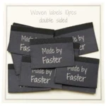 Go Handmade Vævet Label, Dobbeltsidet, Grå, 35 x 19 mm, 10 stk Made by Faster