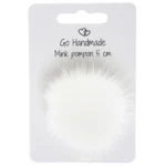 Go Handmade Pompon m. elastik strop, 5 cm 22222 Naturhvid