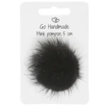 Go Handmade Pompon m. elastik strop, 5 cm 22220 Sort