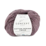 Katia Cotton-Merino Tweed 509 Meget mørk rosa