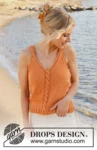 240-19 Tangerine Twist Top by DROPS Design