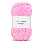 LindeHobby Fuzzy Chenille Silver Lurex 48 Neon lyserød (lys)
