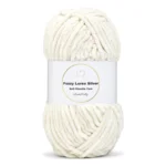 LindeHobby Fuzzy Chenille Silver Lurex 10 Creme (lys beige)