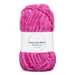 LindeHobby Fuzzy Chenille Silver Lurex 44 Lys fuchsia