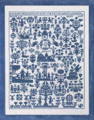 Broderikit Navnekl. blå 59 x 45 cm