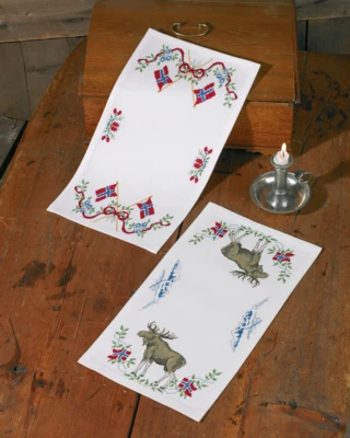 Broderikit Hilsen fra Norge Flag 25 x 48 cm