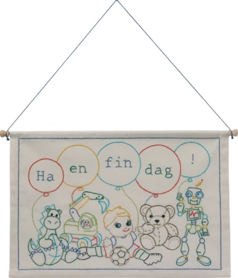 Broderikit Ha en fin dag pojke 27 x 40 cm