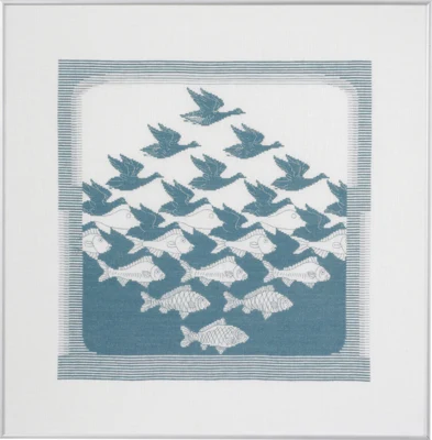 Broderikit Fugl/fisk gråblå R5988 57 x 62 cm