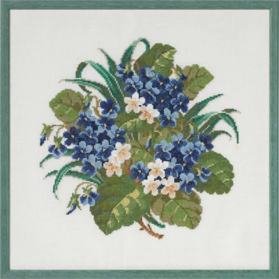 Broderikit Buket m/violer 37 x 37 cm