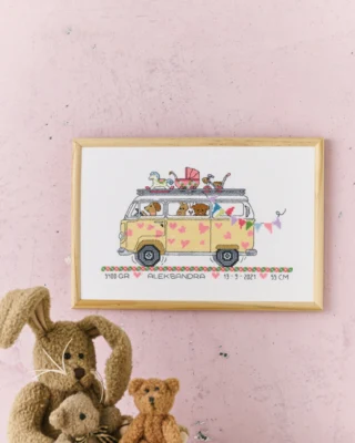 Broderikit Pigebussen R5799 30 x 20 cm