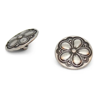 Tin knap 16,5mm m/øje BLOMST