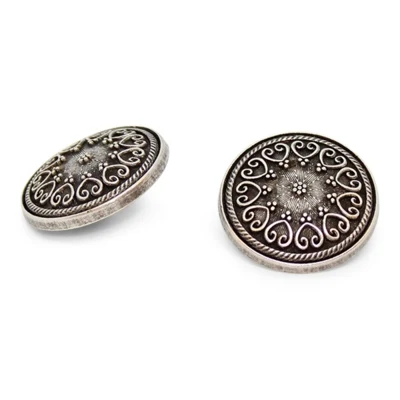 Metalknap 23mm m/øje GL.SØLV