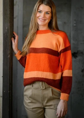 1775 Damesweater i 3 blokfarver