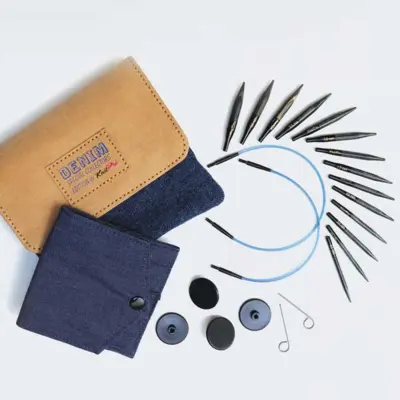 KnitPro Indigo Wood "Mini" Udskiftelige Rundpindesæt