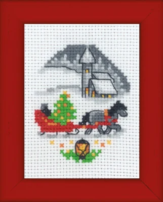 Broderikit Kane julebillede 6 x 8 cm